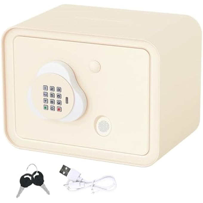 rayihni KIDS PIGGY BANK,ELECTRONIC ATM PASSWORD PROTECTED PIGGY BANK W/KEY & SIMULATED FINGERPRINT UNLOCKING SAFE CASH COIN SAVINGS BOX MUSICAL TOY FOR BOYS GIRLS HOLIDAY PARTY BIRTHDAY GIFT (WHITE) - Image 1